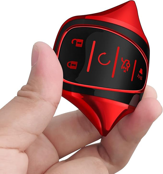 Tukellen for Chevrolet Key Fob Cover Special Soft TPU Key Case Key Shell Compatible with 2016-2024 Chevy Blazer Bolt EV Camaro Cruze Equinox Malibu Sonic Spark Traverse Key Shell (Red, 5 Buttons)