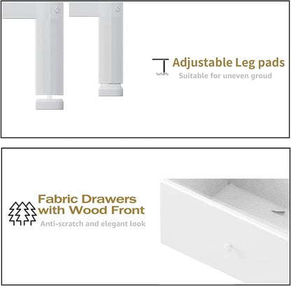 White Nightstand with Drawer, Small Night Stand with Shelf Storage End Table for Bedroom, Dorm, Modern Bedside Tables