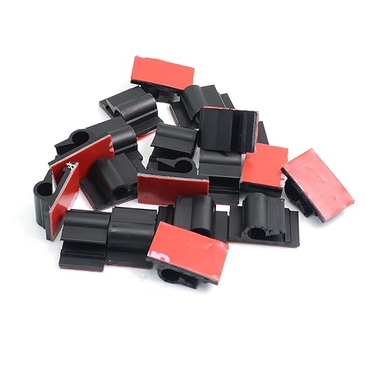 3M Adhesive Tape Car Cable Holder Wall Wire Clips to Clamp Lines (20PCS Black)