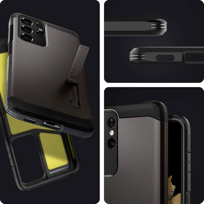 Spigen Tough Armor [Extreme Protection Tech] Designed for Galaxy S21 Ultra Case (2021) - Gunmetal