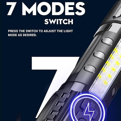 2PCS Rechargeable Flashlights High Lumens, 7mode Flashlights Rechargeable Super Bright High Powered Flash Light Adjustable Tactical Flashlight LED Flashlight, for Emergency Home