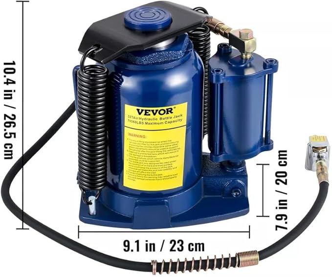 Air Hydraulic Bottle Jack 32 Ton(70550lbs) Manual Auto Truck RV Repair