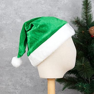 Santa Elf Hat Christmas Hat for wpompom Comfort Warm Caps Plush Xmas Santa Claus Hat for Children Kids Xmas Halloween P