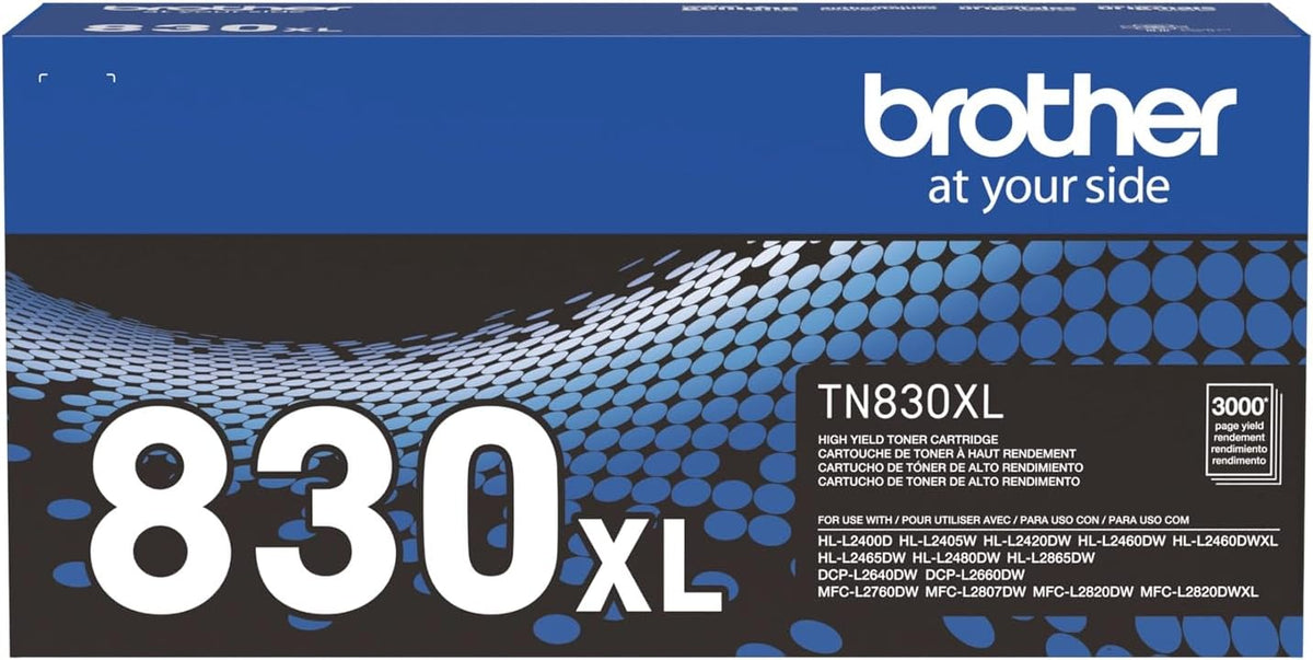 Brother Genuine TN830XL Black High Yield Printer Toner Cartridge - Print up to 3,000 Pages(1)