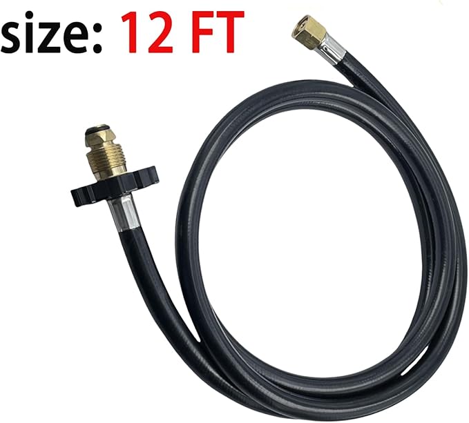 12 FT Propane Torch Hose for Connection Weed Burner Extension Connection of Propane Tank to Weed Burner Torch,G38"-19 Left Hand Internal Thread-PSI350, with Replacement O Ring Sealing Tape (12 FT)