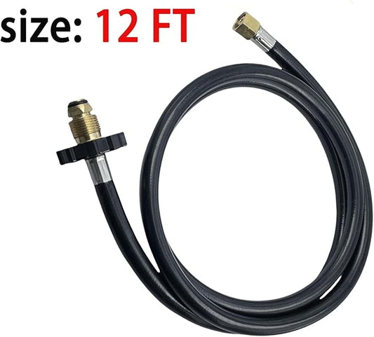 12 FT Propane Torch Hose for Connection Weed Burner Extension Connection of Propane Tank to Weed Burner Torch,G38"-19 Left Hand Internal Thread-PSI350, with Replacement O Ring Sealing Tape (12 FT)