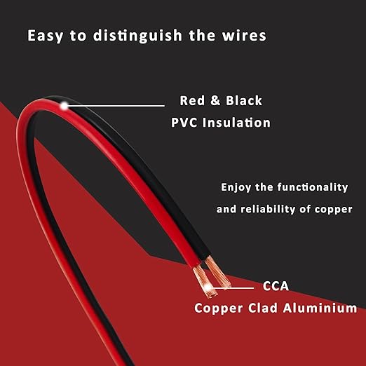 16Gauge 100FT Red Black Cable Hookup Electrical Wire 2 Conductors LED Strips Extension Wire 12V24V DC Cable, 16AWG Flexible Wire Extension Cord (16AWG, 100FT)