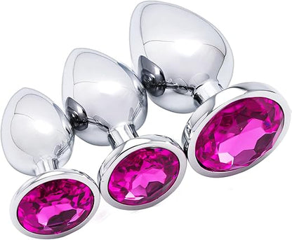 Anal Training kit Jeweled Anal Trainer Butt Plug, 3Pcs Set Sex Toys for Beginner, Butt Plug Anal Trainer Sex Toy for Woman Men Couples Large/Medium/Small, Anal Training Adult Sex Toys & Games
