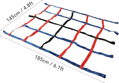 3-color climbing net for children, 661 pounds, 6.1 x 4.8 feet load, outdoor polyester climbing cargo net