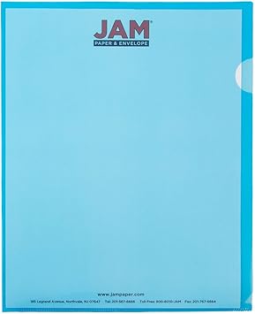 JAM PAPER Plastic Sleeves - Letter Sized - 9 x 11 12 - Blue Project Pockets - 12 Page ProtectorsPack