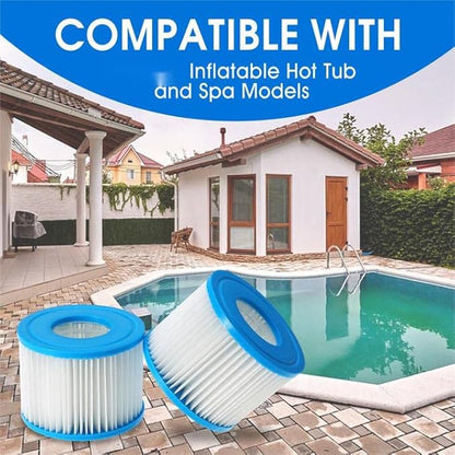 Type VI Hot Tub Filter Cartridge for Spa, Inflatable Hot Tub Tub and Other Types of Inflatable Spa Filter Cartridge Accessories (2pcs)