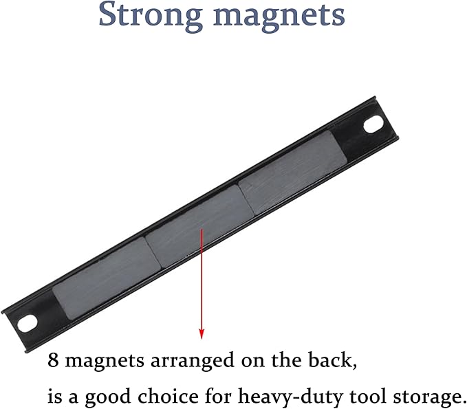 Magnetic Tool Holder Strip Magnetic Storage Organizer Duty Magnet Tool Bar Strip Rack Wall Mount Heavy Duty Magnetic Tool for Garage Home Workshop 3PCS 18"", red