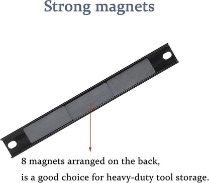 Magnetic Tool Holder Strip Magnetic Storage Organizer Duty Magnet Tool Bar Strip Rack Wall Mount Heavy Duty Magnetic Tool for Garage Home Workshop 3PCS 18"", red