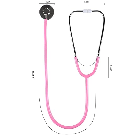 MorTime Dual Head Stethoscope, Real Working Stethoscope for Kids Cosplay, Educational Equipment, Pink (1 pc)