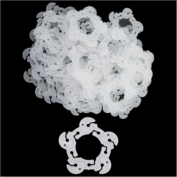TAODAN 50PCS 6cm Reusable White Plastic Balloon Arch Clips Suitable for Birthday Party Weddings Celebrations Christmas