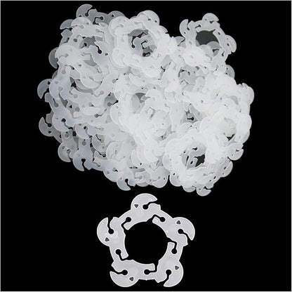 TAODAN 50PCS 6cm Reusable White Plastic Balloon Arch Clips Suitable for Birthday Party Weddings Celebrations Christmas
