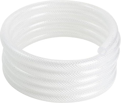1/2’’ ID × 3/4’’ OD - 25 ft Clear Braided Hose Plastic Vinyl Tubing,High Pressure Flexible Reinforced PVC Tube for Transfer Water Air Oil, BPA Free & Non-Toxic
