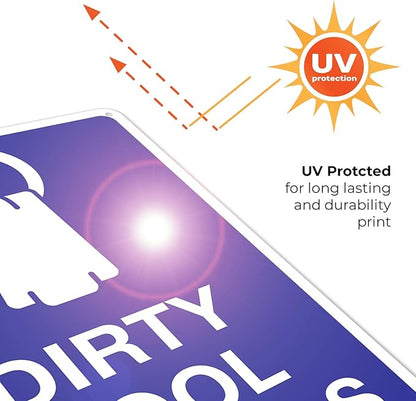 Dirty Pool Towels Pool Sign, 10x14 Inches, Rust Free .040 Aluminum, Fade Resistant, Made in USA