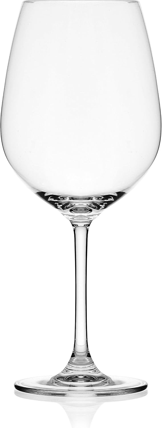 Mikasa Lana Bordeaux Red Wine Glasses, Set of 4, 22 Ounce, Clear