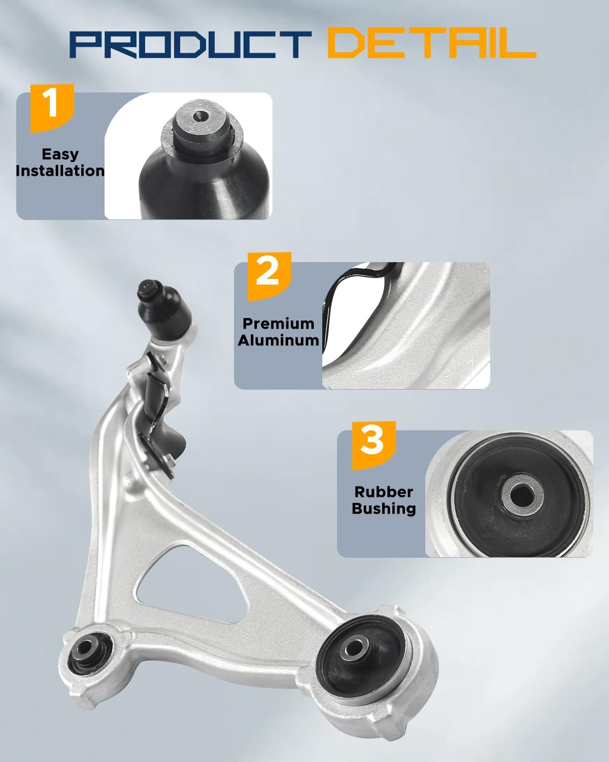 6Pc Front Lower Control Arm Kit Fit for Nissan Pathfinder 2013-2019 Fit for Infiniti QX60 2014-2019 / JX35 2013, Ball Joints, OE K623063 K750094 K750095 K623064 ES801265 ES801266