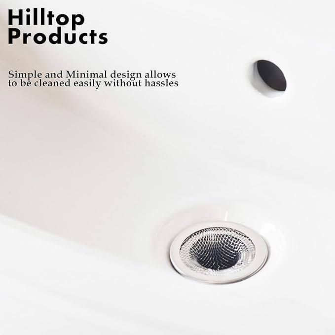 6 Pack - 2.125" Top  1" Basket- Mesh Sink Drain Strainer Hair Catcher for Bathroom Sink, Utility, Slop, Laundry, RV and Lavatory