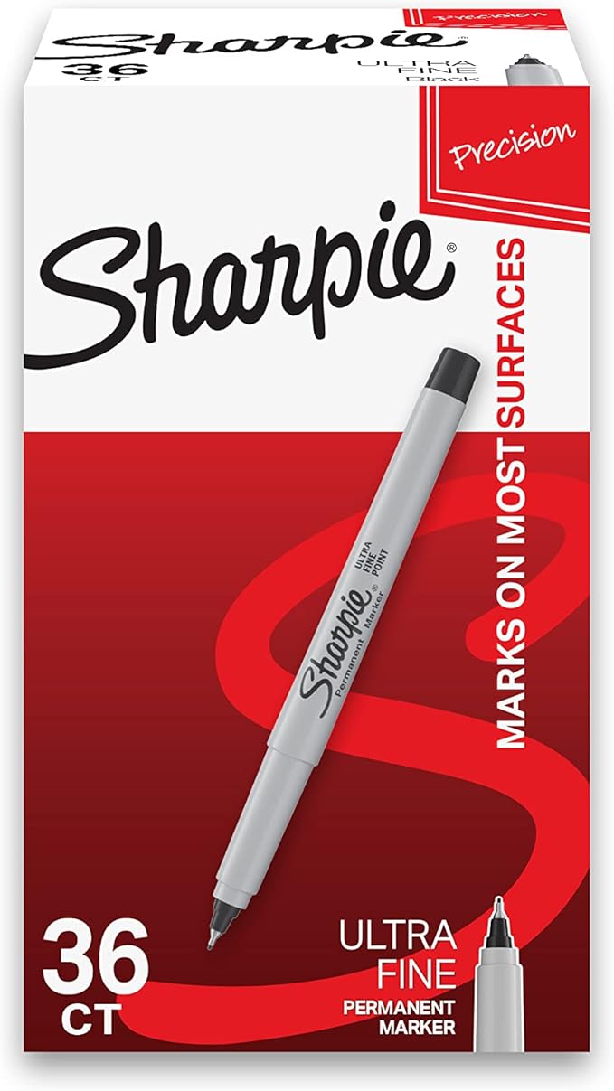 SHARPIE Permanent Markers, Ultra Fine Point, Black, 36 Count