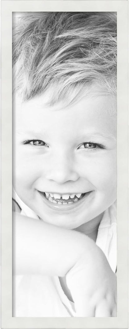 ArtToFrames 12x34 Inch White Picture Frame, This 1.25 Inch Custom Poster Frame is Soft White - Comes with Economy Acrylic and Corrugated Backing (2WOM5179-12x34)