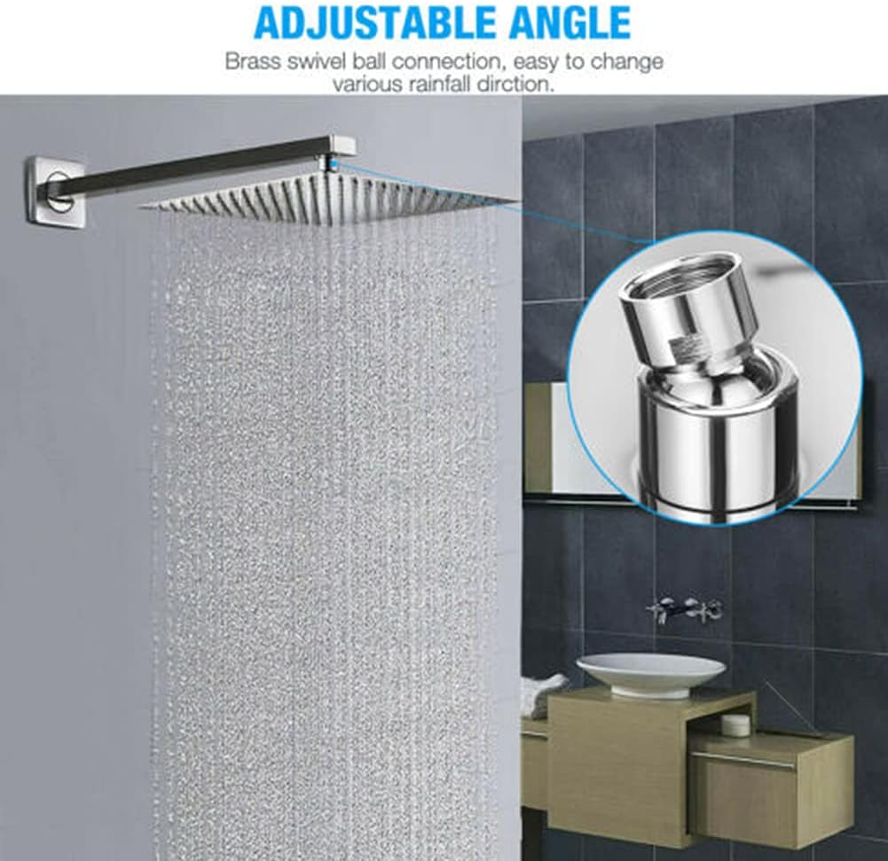 Magik 8'' Stainless Steel Flow Rainfall Square Shower Head Full Body Coverage (8 Inches)