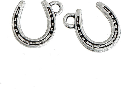 JGFinds Western Lucky Horseshoe Charms for Western Jewelry Making, Bulk 95 Pack - DIY Horseshoe Charms for Necklace, Earring Making or Country Charm Keychain