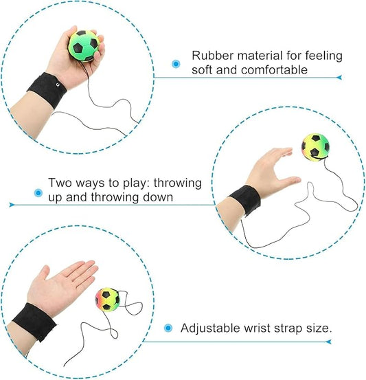1 Pc White Wrist Return Ball, Sports Wrist Balls on a String, Rubber Rebound Bouncy Wristband Balls on Elastic String Sports Reaction for Wrist Exercise or Play Tennis, Baseball?2.36 in?