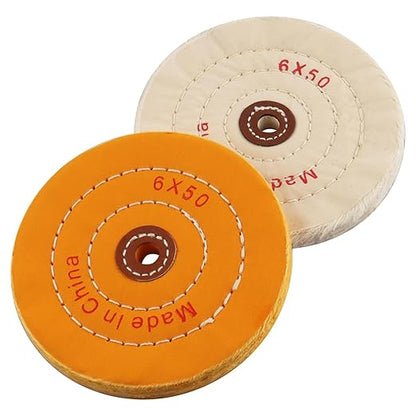 6 Inch Buffing Wheel for Bench Buffer, 2 Pack Polishing Wheel for Bench Grinder with a 12" Center Arbor Hole