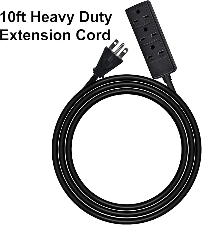 Power Strip, 14AWG NEMA 6-15P 10ft Long Power Extension Cord, Durable Power Extension Cable 240V, 3 Outlets