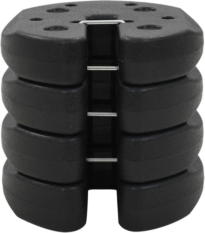 4 pcs Gazebo Weight Plates Black for Gazebos, Party Tents, Outdoor Parasols, Concrete Inside, Suitable for 1.2" Tube, Weight (Each) 7.2 lb, Dimensions 8.7" x 2"