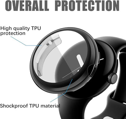 Wugongyan Screen Protector Case Compatible with Google Pixel Watch 3 45mm (2024) Soft TPU Protective Cover (Rose Gold, 45mm)