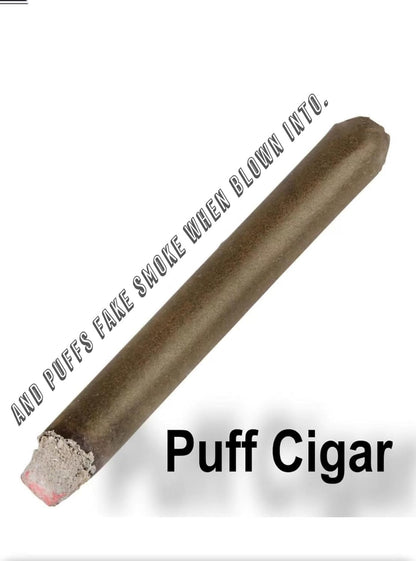 CLESEN Puff Cigar 4.5 Inch(6 Pack),that Blow Smoke,Durable ?Realistic,Ideal for Themed Parties,Prop for Prank, Halloween Costume, Movie, Or Theater Play Tricky Fun Gag Cool Toy,
