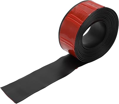 Universal 13Ftx1.97In Car Side Skirts Protector Adjustable Side Edge Guards PVC 1 Pcs Black