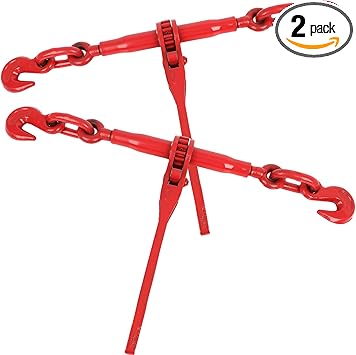 13000LBS Ratchet Chain Binder 12-58 Inch, 2 Pack Load Binders 13000 LBS Working Load Limit, Breaking Strength 46000 LBS Capacity, Heavy Duty Ratchet Boomer to A Truck Or Flatbed Trailer