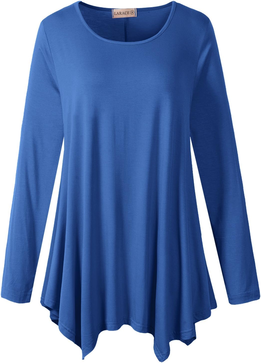 LARACE Womens Long Sleeve Flattering Comfy Tunic Loose Fit Flowy Top