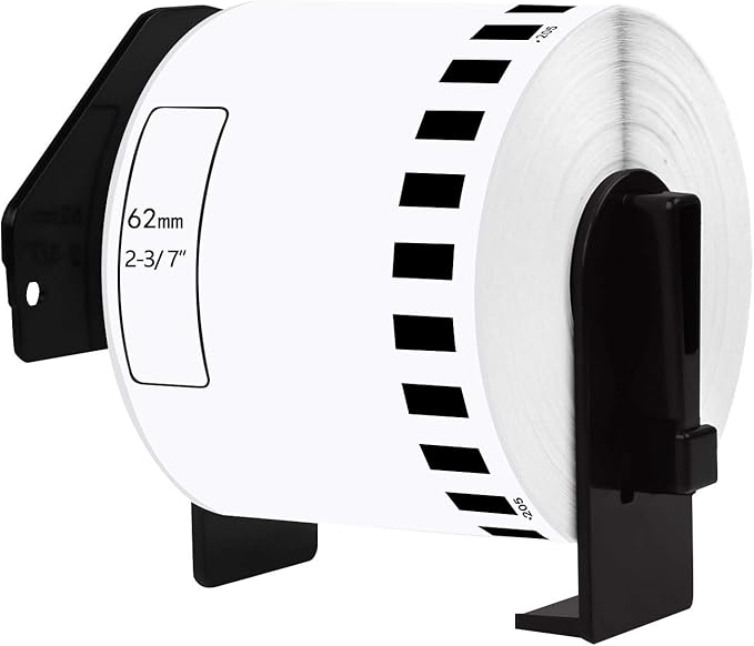 1 Roll Compatible for Brother DK-2205 DK2205 2.4'' x 100' (62mm x 30.4m) Continuous White Paper Tape Shipping Address Thermal Direct Labels for QL-500 QL-570 QL-580 QL-700 Label Printers