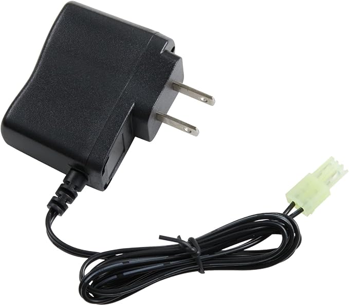 Lancer Tactical Airsoft RC Battery Charger for 9.6V (8S) NiMHNiCd Battery Packs, 12V 400mA AC Plug Charger wStandard Tamiya Connector