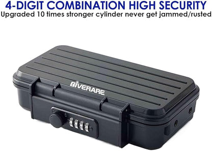 Portable Lock Box, 4-Digit Combination Safe Boxes with Detachable Cable, Anti-Theft Security Lockbox Outdoor, Small Resettable Personal Password Cash Case for Travel, Hotel, Dorm, Beach, Gym