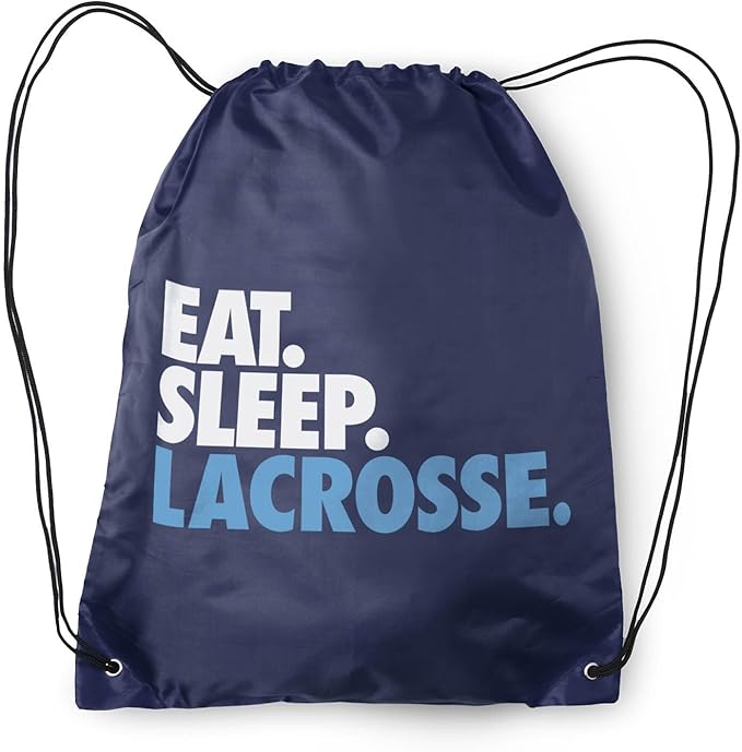 ChalkTalkSPORTS Lacrosse Sport Pack Cinch Sack  Eat Sleep Lacrosse