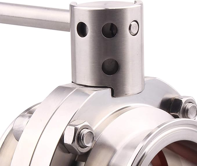 DERNORD Sanitary Butterfly Valve with Pull Handle Stainless Steel 304 Tri Clamp Clover (2.5" Tube OD)