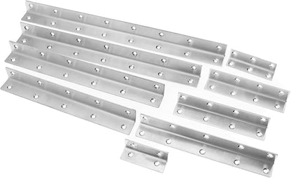 Stainless Steel Corner Brace,ULIFESTAR Heavy Duty L Brackets,Joint Fastener Brackets,Silver Shelf Bracket,Metal 90 Degree Angle Brackets for Wood Furniture,Shelves,Cabinet 80*20mm/3.15*0.79''8 PCS
