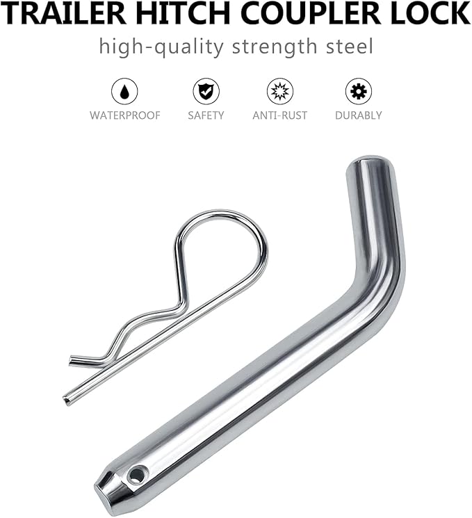 Cenipar Trailer Hitch Pin  Clip with Grooved Head, 58-Inch Diameter, Fits 2 or 2-12-Inch Receiver