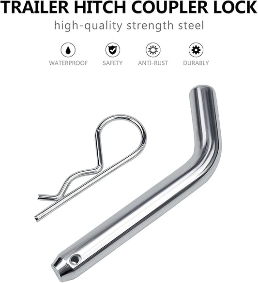Cenipar Trailer Hitch Pin  Clip with Grooved Head, 58-Inch Diameter, Fits 2 or 2-12-Inch Receiver