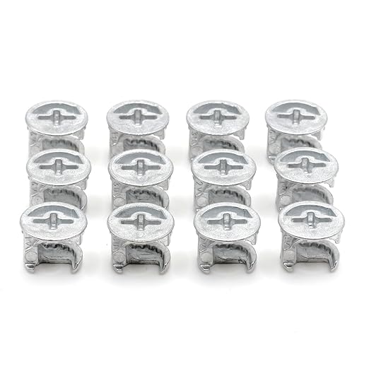 ReplacementScrews Eccentric Cam Locks Compatible with IKEA 103114 (Kullen, Alex, MICKE) Case with Flange - 12mm x 10mm - Zinc Alloy (Pack of 12)
