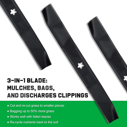 134149 42" Mulching Blade for Craftsman LT2000 LT1000 YS4500 Replace 422719 532134149 Husqvarna Poulan Pro 42 inch Deck Riding Lawn Mower 5 Point Star (2 Pack)