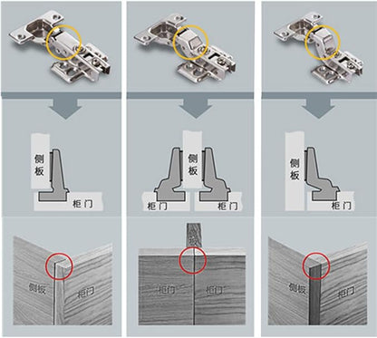 2pcs 35mm Concealed Hinge Face Frame Mounting Concealed Hinges, Kitchen Cabinet Door Hinges Damper Cupboard Closet Door Hardware Furniture Accessories with Screw