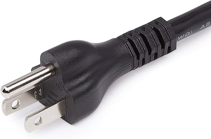 Basics Extension Cord, 3 Prong Outlet Extender, Indoor Power Cord, 13 Amps, 125V, 6 Ft, Black
